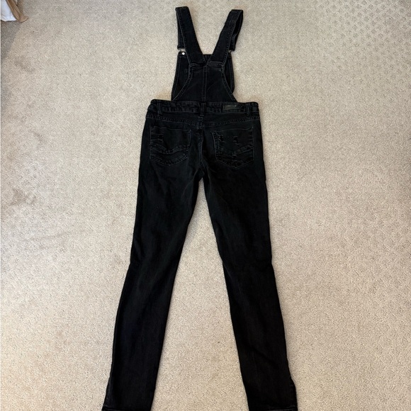 Dollhouse Black Distressed Overalls Grunge Goth Ripped Emo - Picture 6 of 7